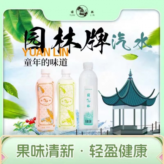 园林牌白柠檬味汽水经典苏州清甜风味汽水
